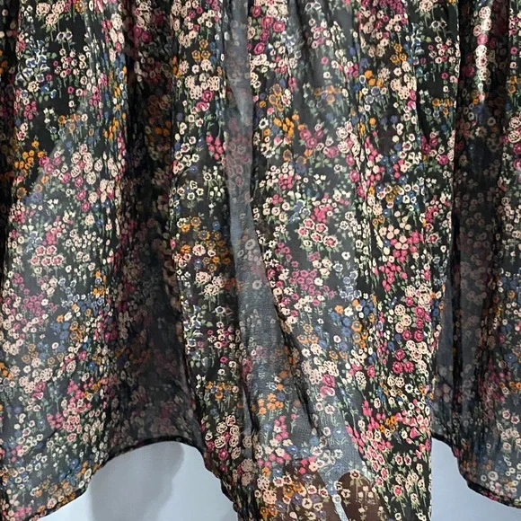 Zara Black Floral Blouse - Picture 10 of 13